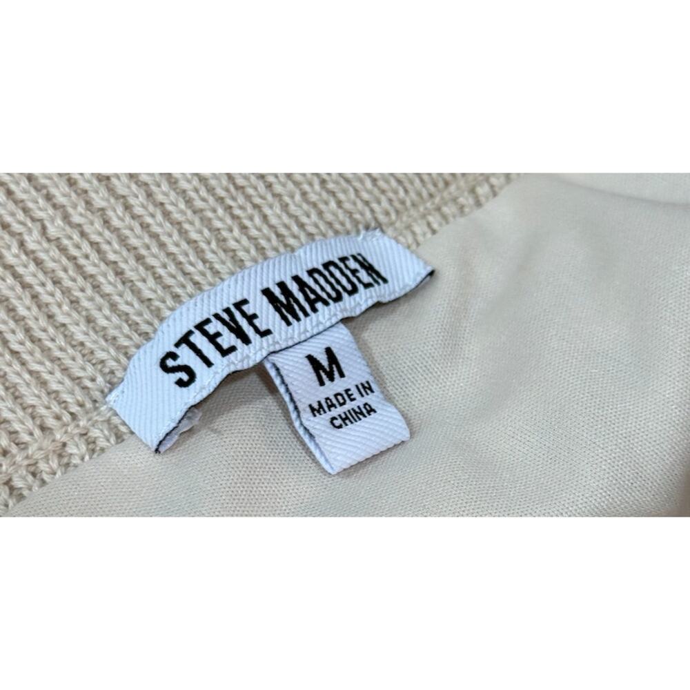 Steve Madden NWT Crochet Knit Midi Skirt Beige Open Knit Beach Medium - Picture 4 of 5